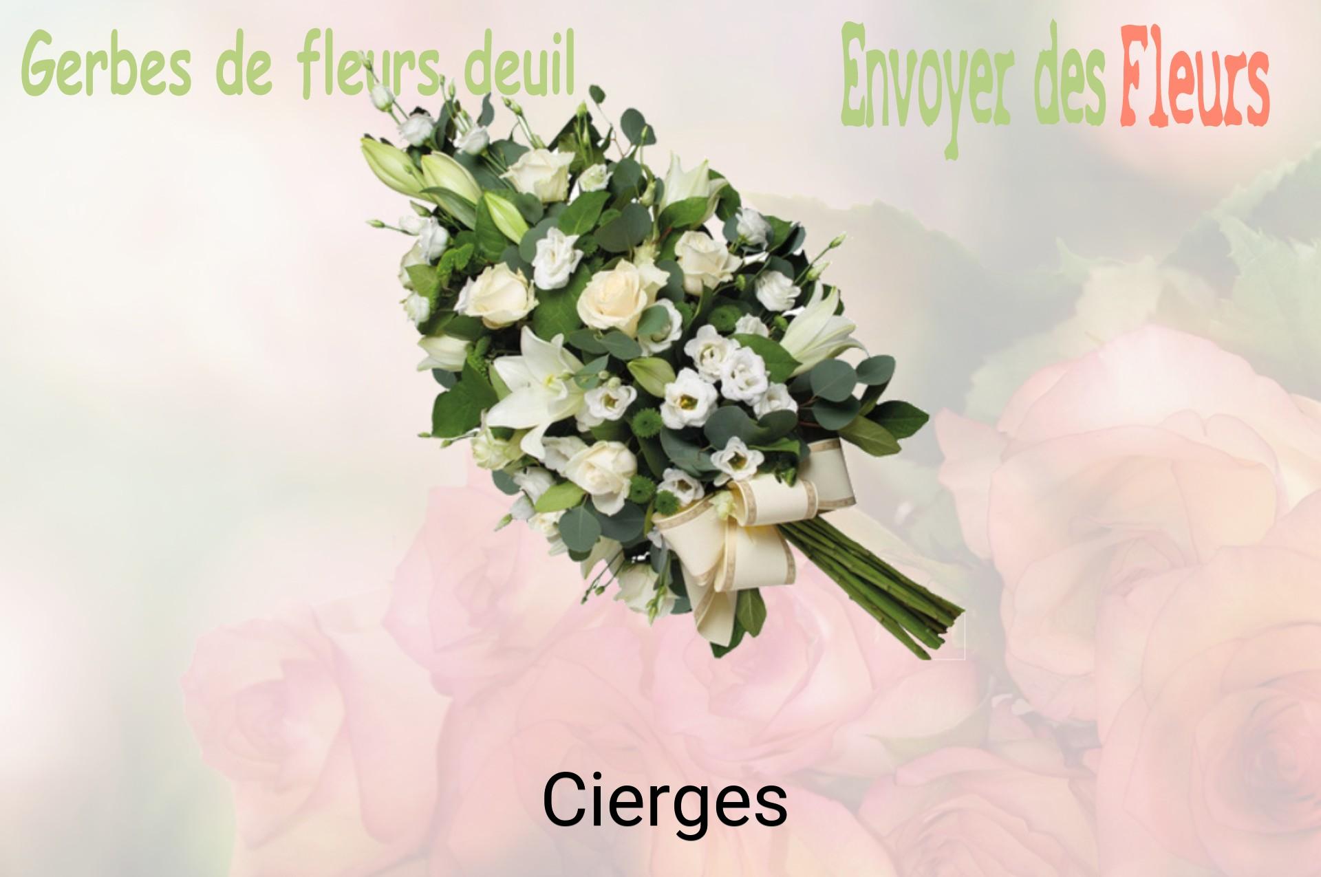 Gerbe de fleurs de deuil livrée à Cierges